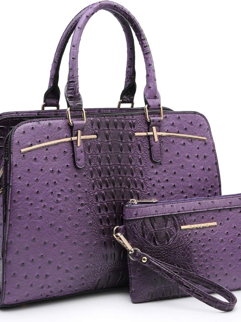 Women Handbag Wallet Tote Shoulder Hobo Bag Top Handle Satchel Purse Set 2pcs Wi